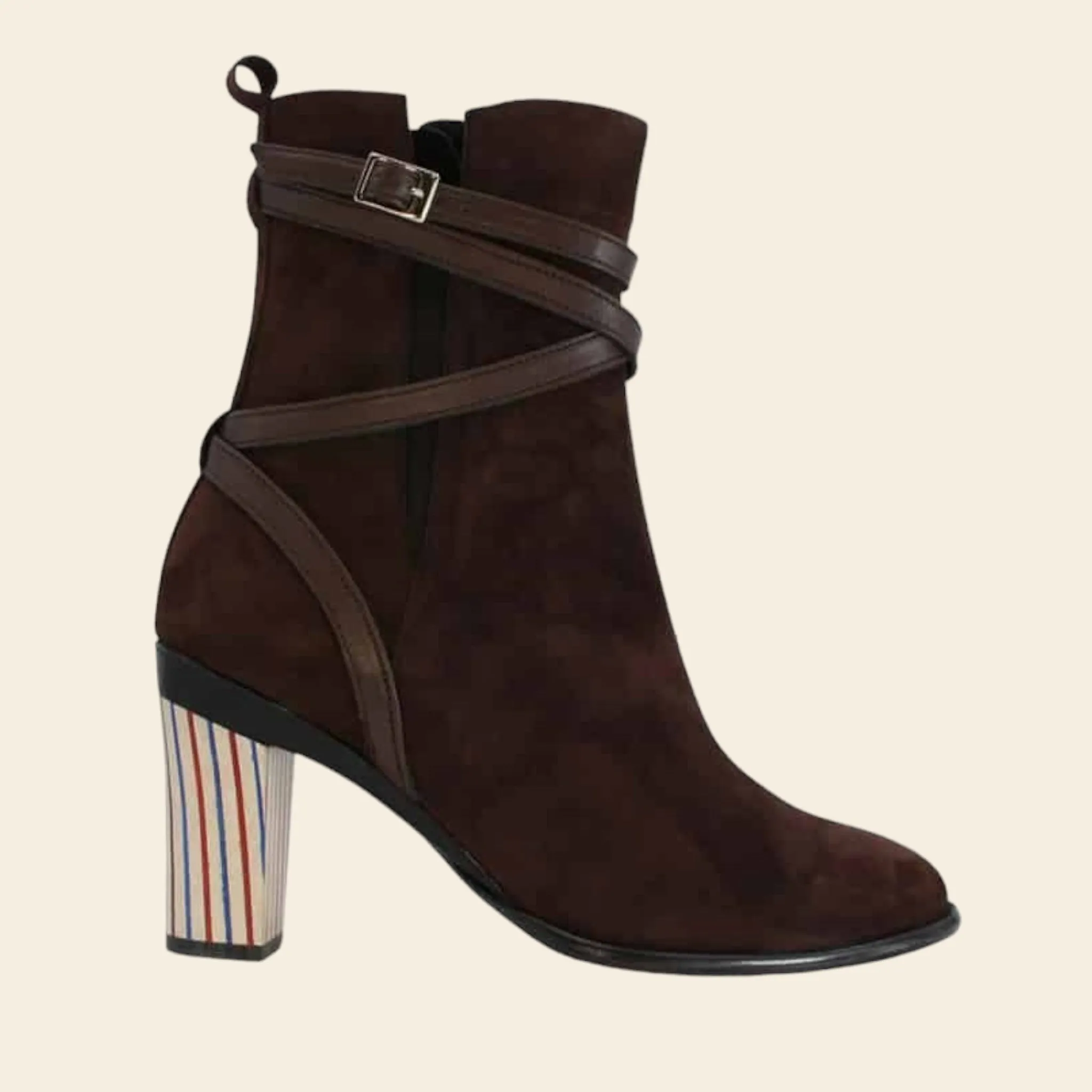 Virginia Brown Strappy Ankle Boot