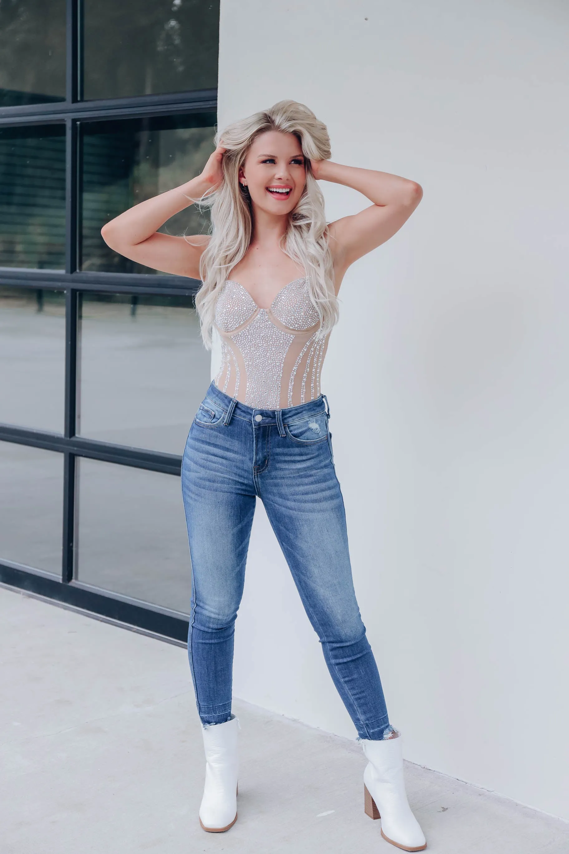 Vixen AB Crystal Body Suit - Nude