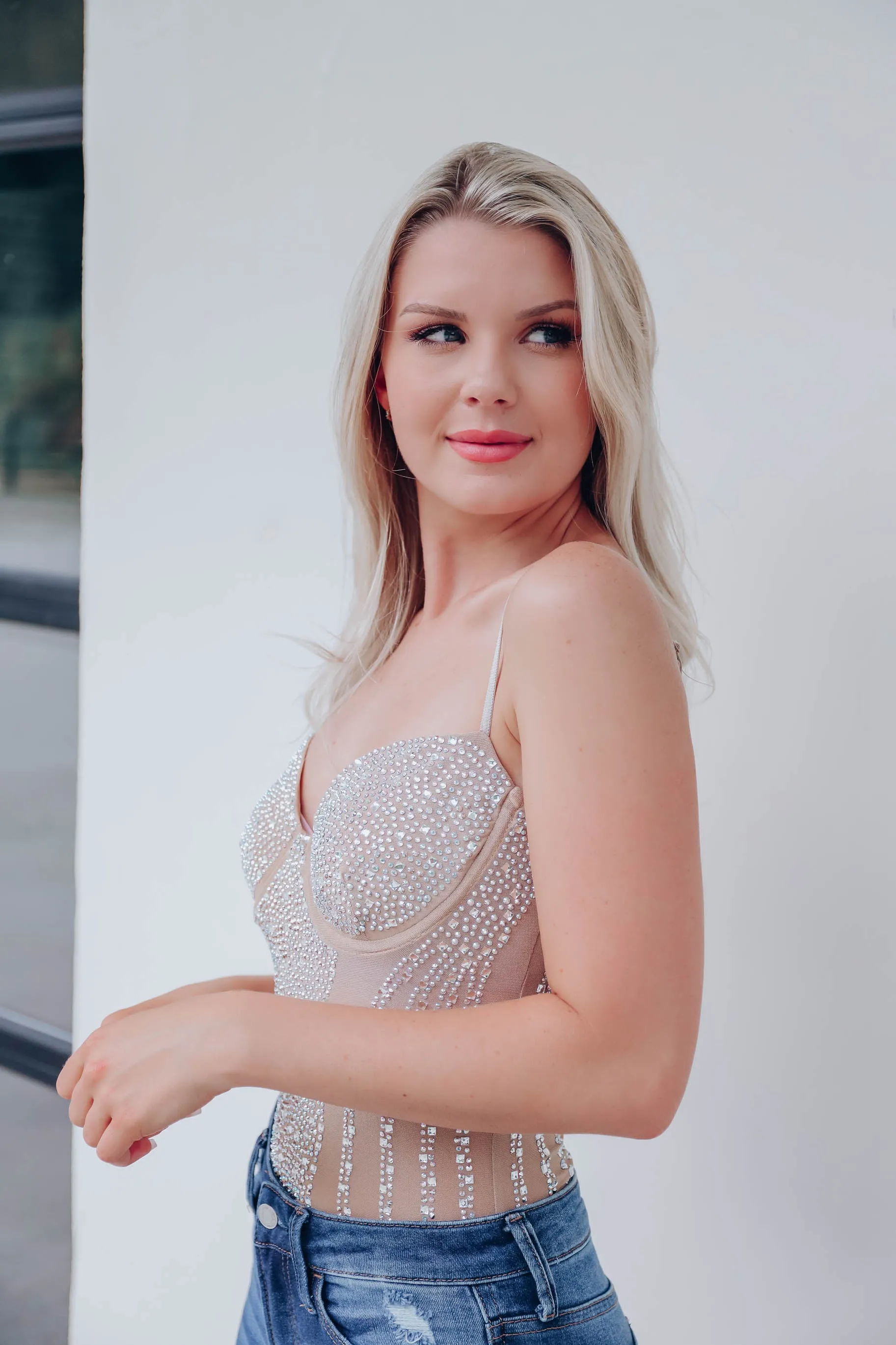 Vixen AB Crystal Body Suit - Nude