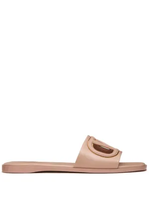 Vlogo cut-out leather slides