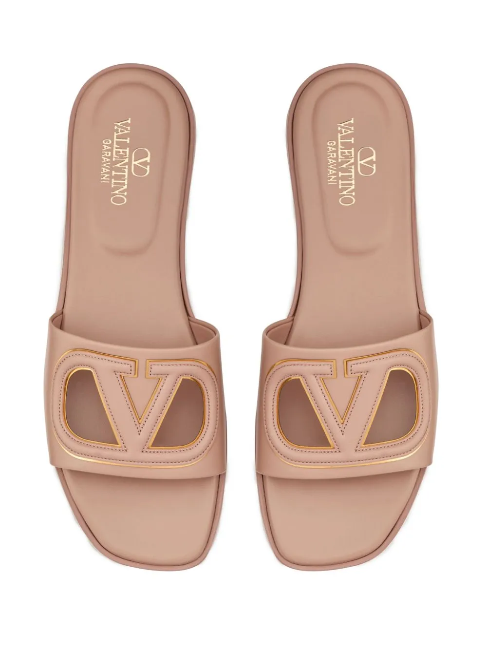 Vlogo cut-out leather slides