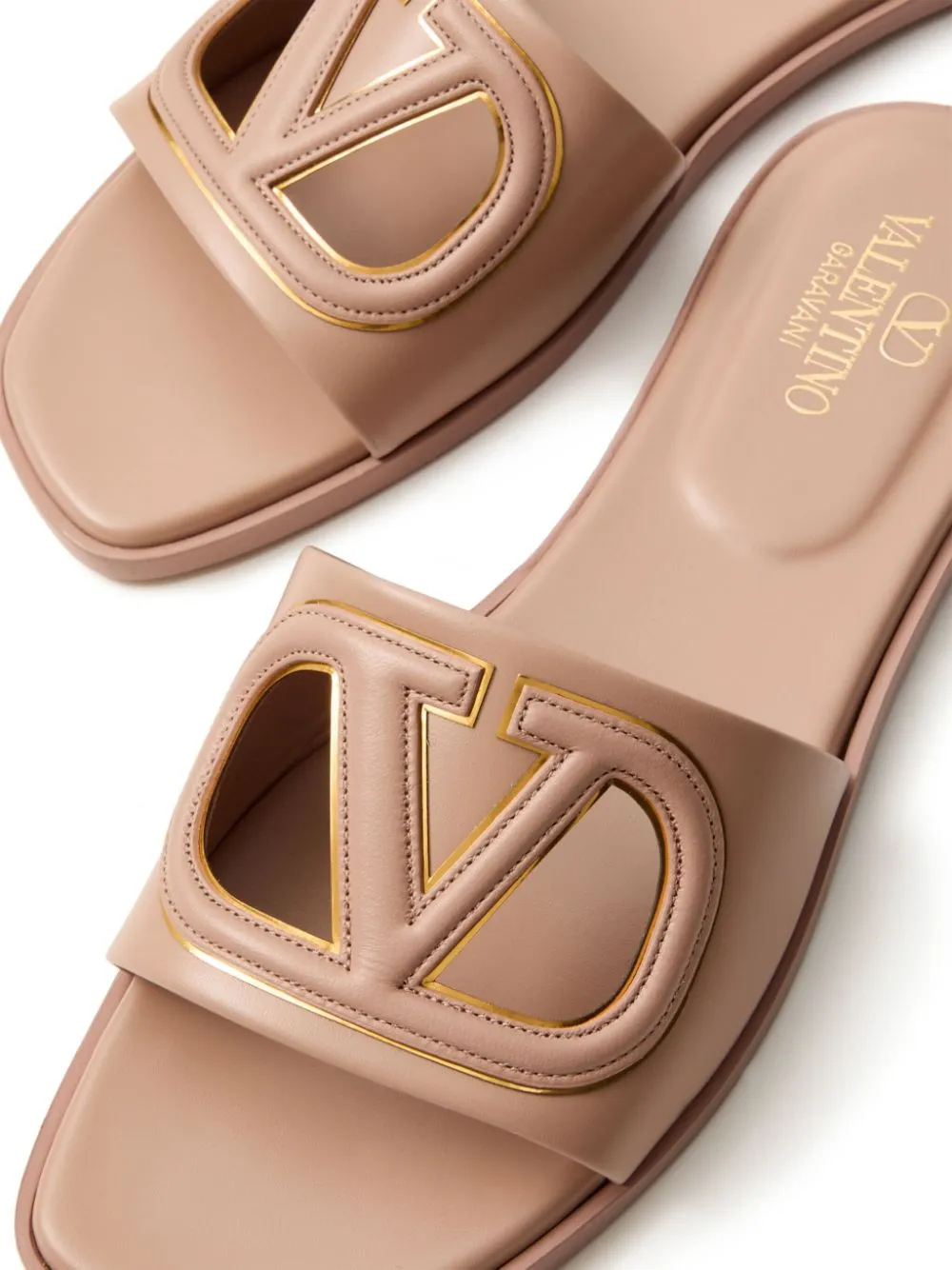 Vlogo cut-out leather slides