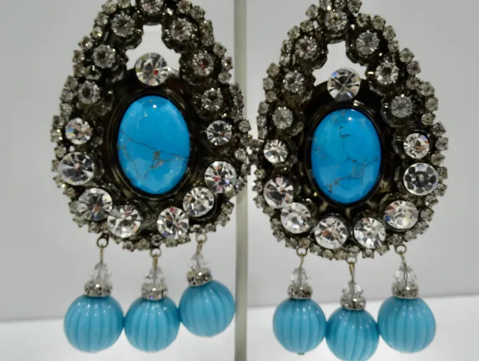 Vrba Turquoise Chandelier Earrings