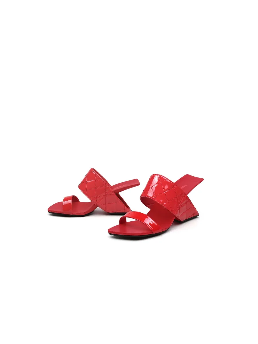 Wedge Heel Genuine Leather Candy Red Sandal