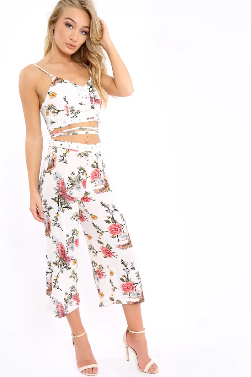 White Floral Top - Destini