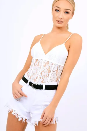White Lace Bodysuit - Daria