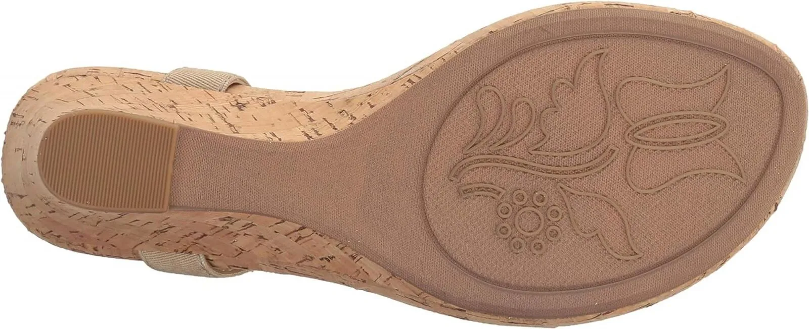 White Mountain All Good Women's Cork Wedge Sandal Light Gold / Glitter 7.5M