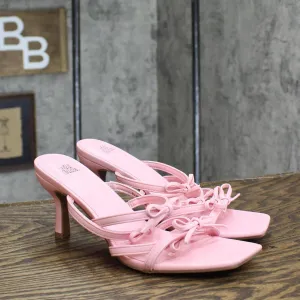 Wild Fable Womens Short Heels Ribbon Strappy Shoes 166cc20d383ed9 Pink 8.5M