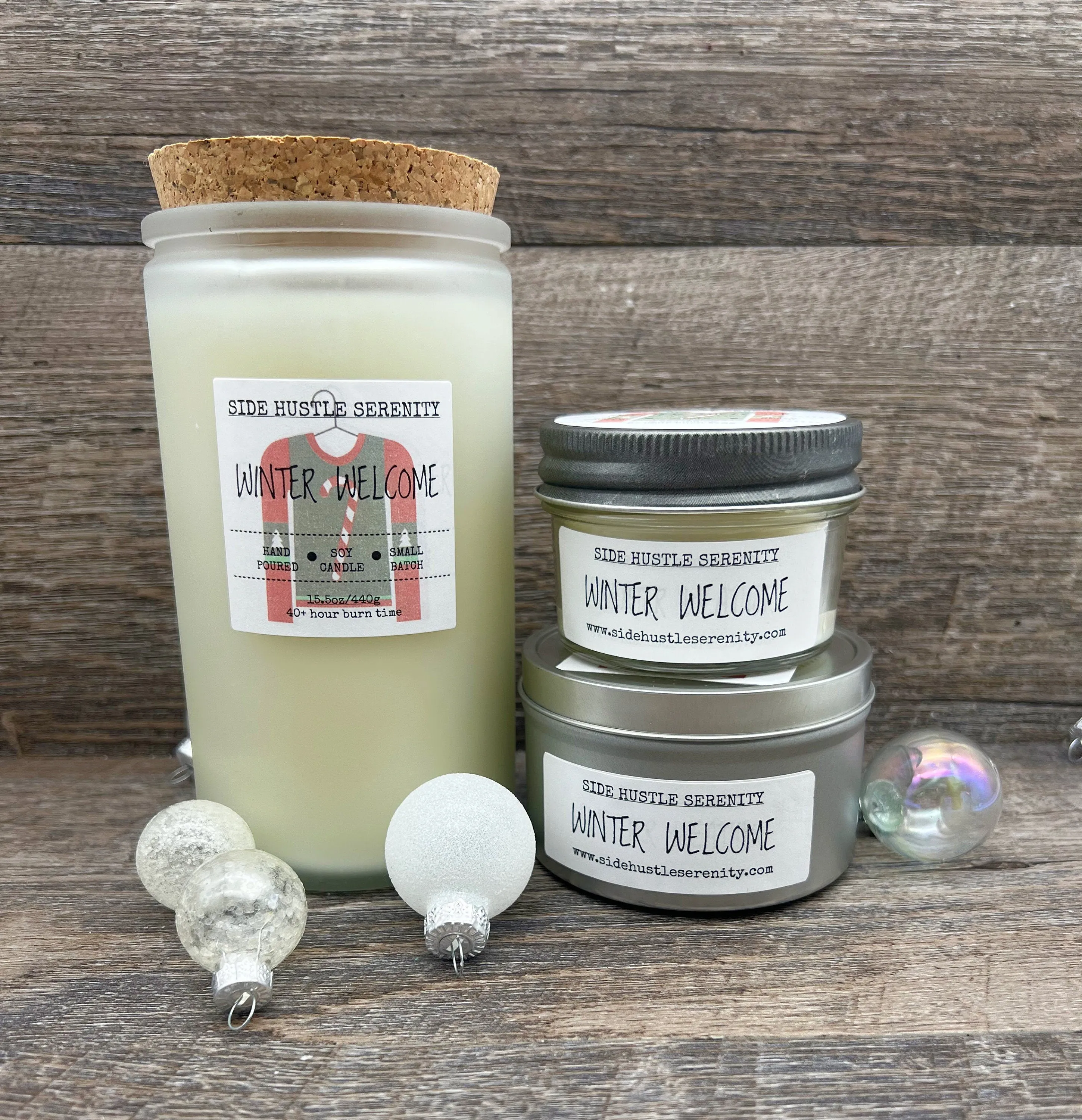 WINTER WELCOME | Juniper   Sage   Eucalyptus   Spearmint Scented Soy Candle | 6.5oz Candle | Cold Weather Scent | Secret Santa | Stuffer