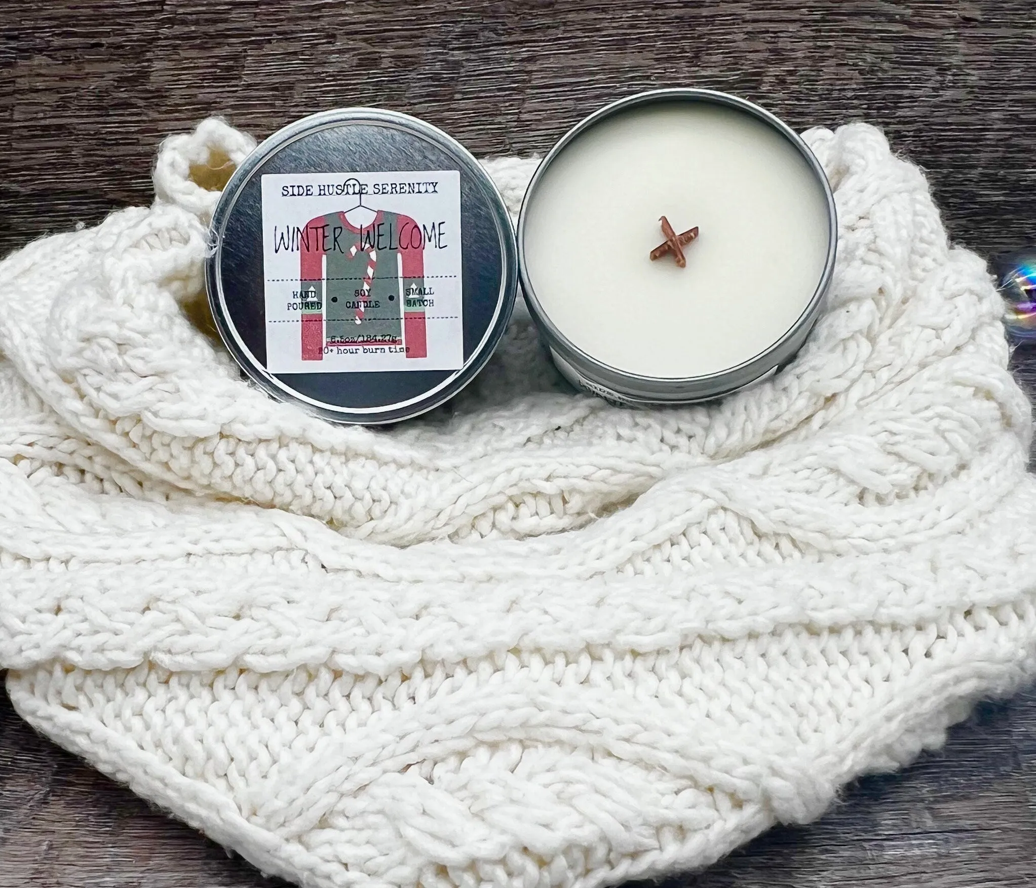 WINTER WELCOME | Juniper   Sage   Eucalyptus   Spearmint Scented Soy Candle | 6.5oz Candle | Cold Weather Scent | Secret Santa | Stuffer
