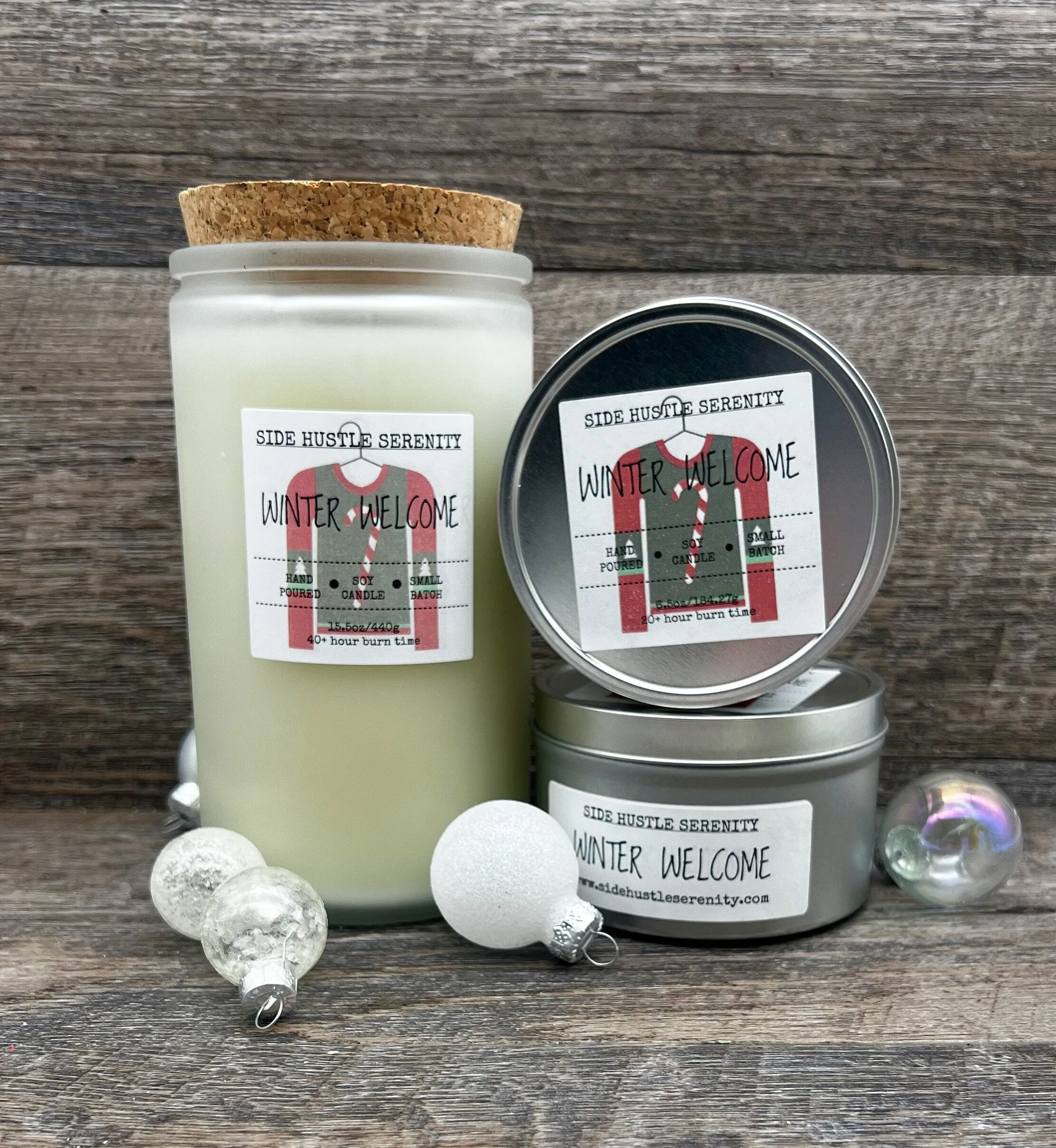 WINTER WELCOME | Juniper   Sage   Eucalyptus   Spearmint Scented Soy Candle | 6.5oz Candle | Cold Weather Scent | Secret Santa | Stuffer