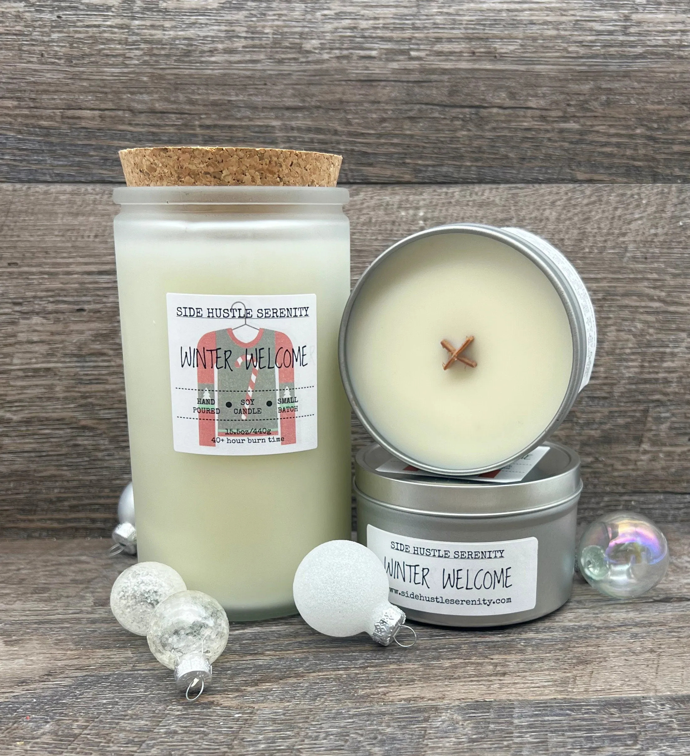 WINTER WELCOME | Juniper   Sage   Eucalyptus   Spearmint Scented Soy Candle | 6.5oz Candle | Cold Weather Scent | Secret Santa | Stuffer