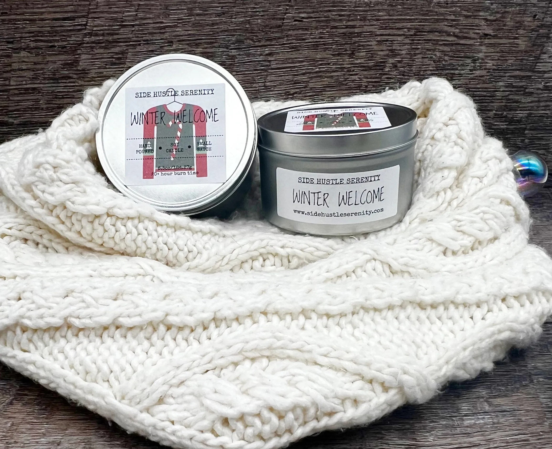 WINTER WELCOME | Juniper   Sage   Eucalyptus   Spearmint Scented Soy Candle | 6.5oz Candle | Cold Weather Scent | Secret Santa | Stuffer