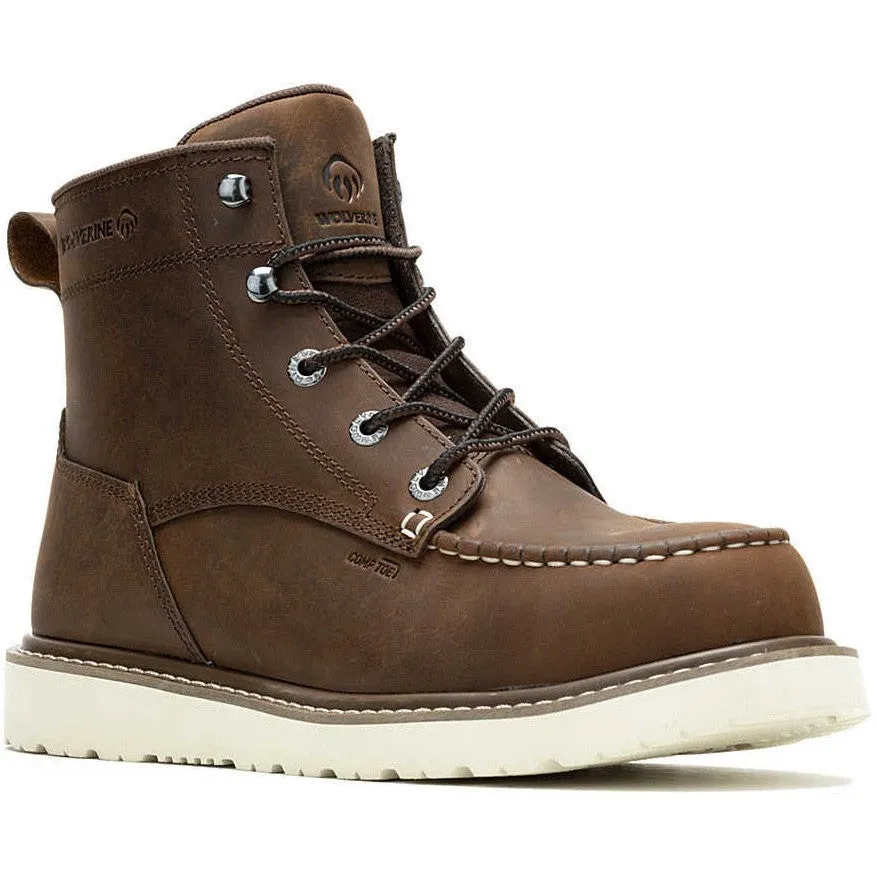 Wolverine Men's Trade 6" Comp Toe Wedge Unlined Work Boot- Brown- W241057