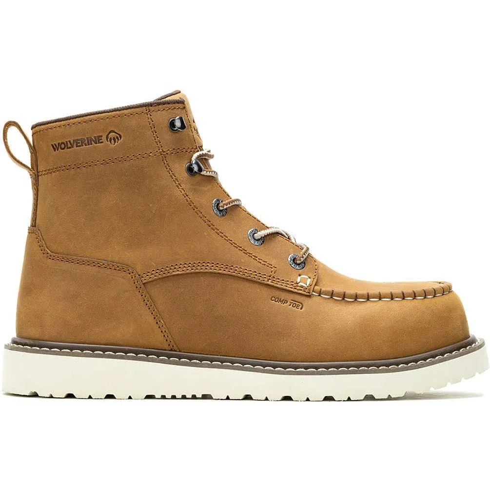 Wolverine Men's Trade 6" Comp Toe Wedge Unlined Work Boot- Tan- W241055
