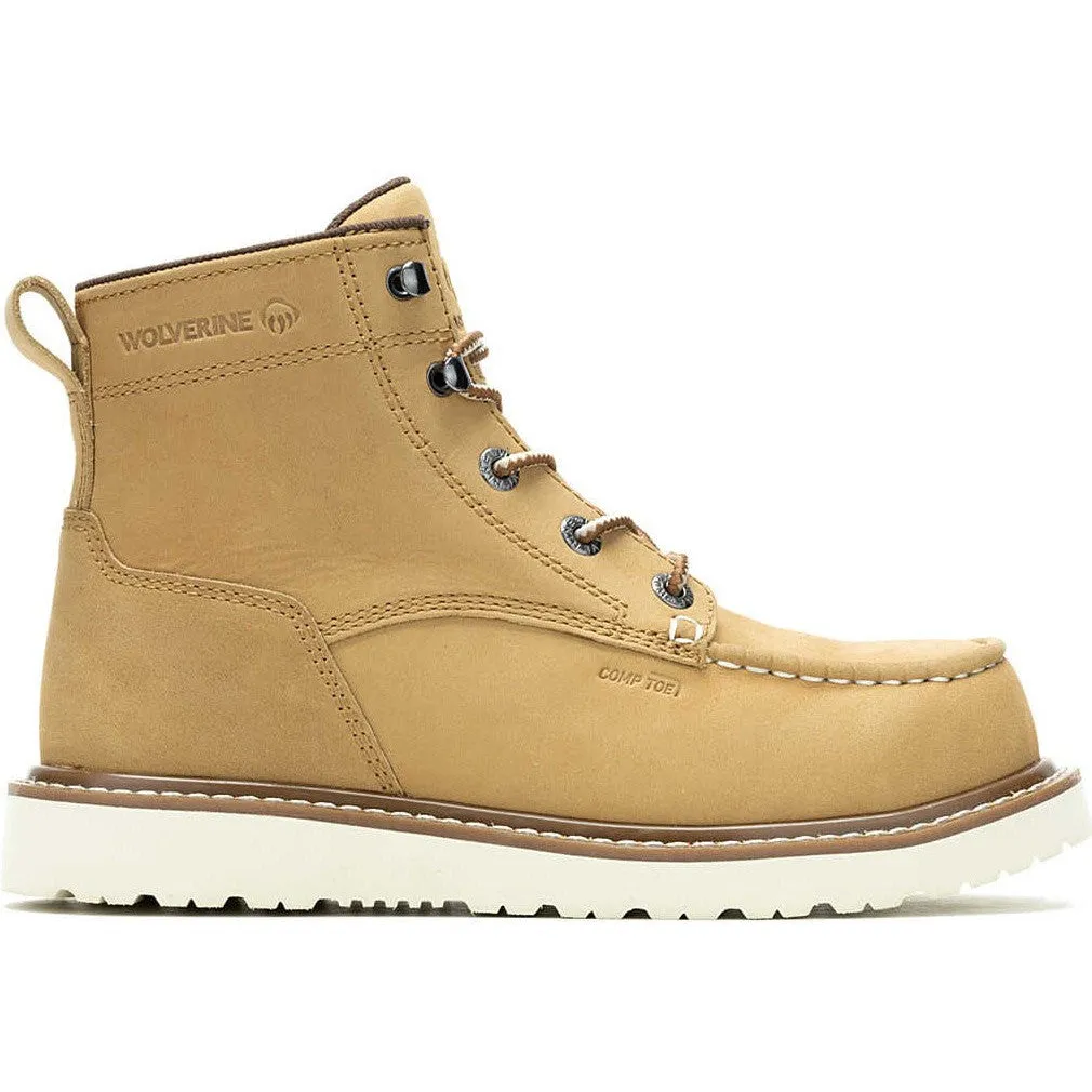 Wolverine Women's Trade Wedge Unlined 6" Comp Toe Work Boot- Sand- W241059
