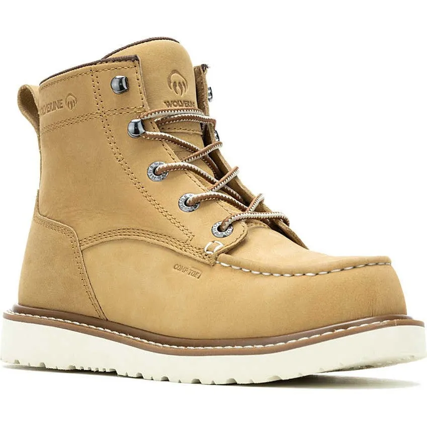 Wolverine Women's Trade Wedge Unlined 6" Comp Toe Work Boot- Sand- W241059