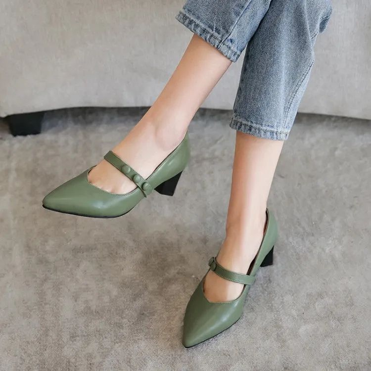 Women's Mary Jane High Heel Chunky Pumps