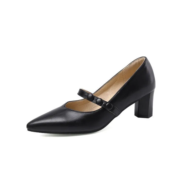 Women's Mary Jane High Heel Chunky Pumps