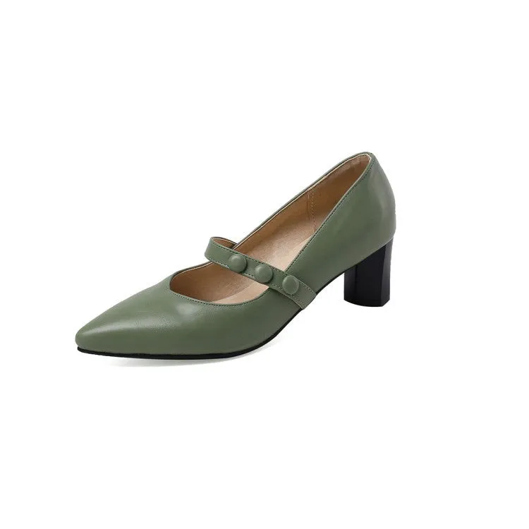 Women's Mary Jane High Heel Chunky Pumps
