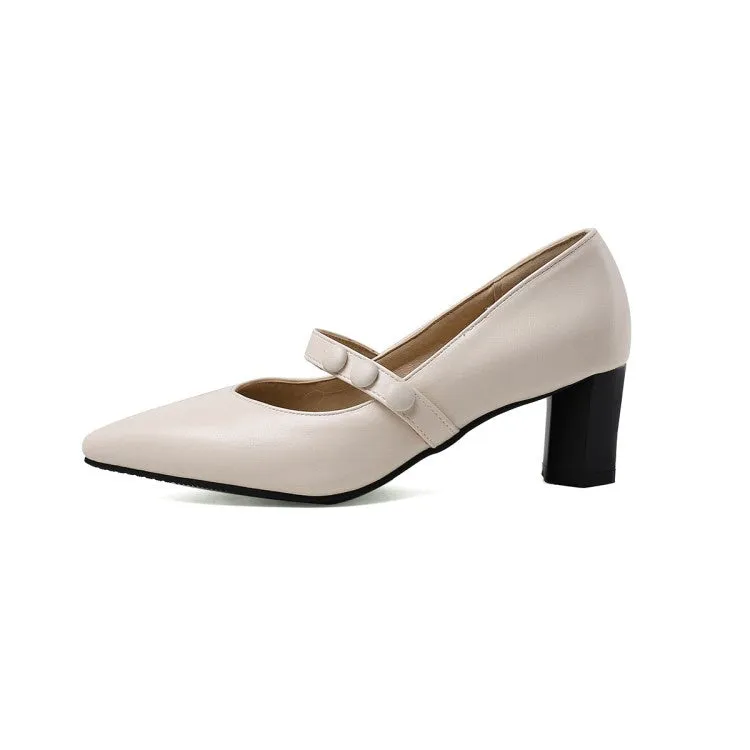 Women's Mary Jane High Heel Chunky Pumps