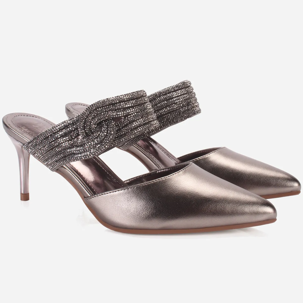Womens "JANVOY" Embellished Pointed Toe Sandals