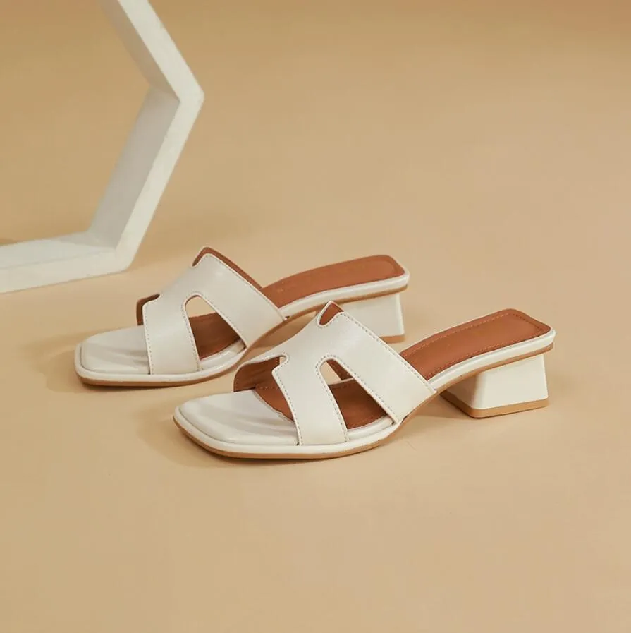 Women's Small Size Block Heel Open Toe Sandals MS75