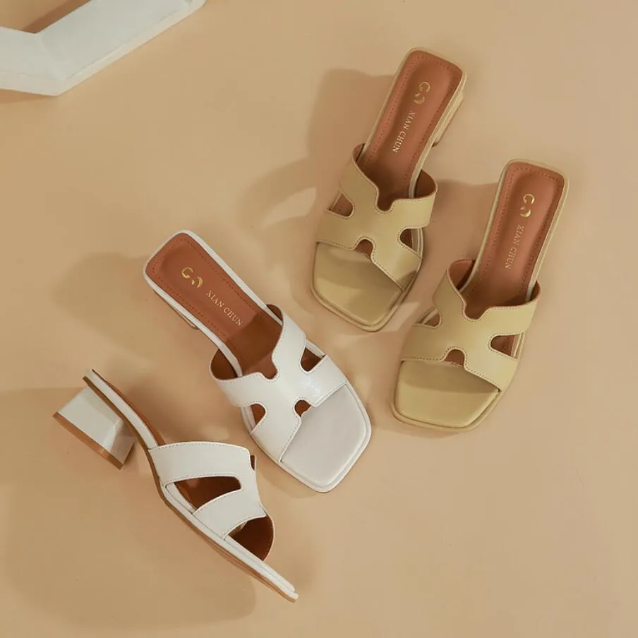 Women's Small Size Block Heel Open Toe Sandals MS75