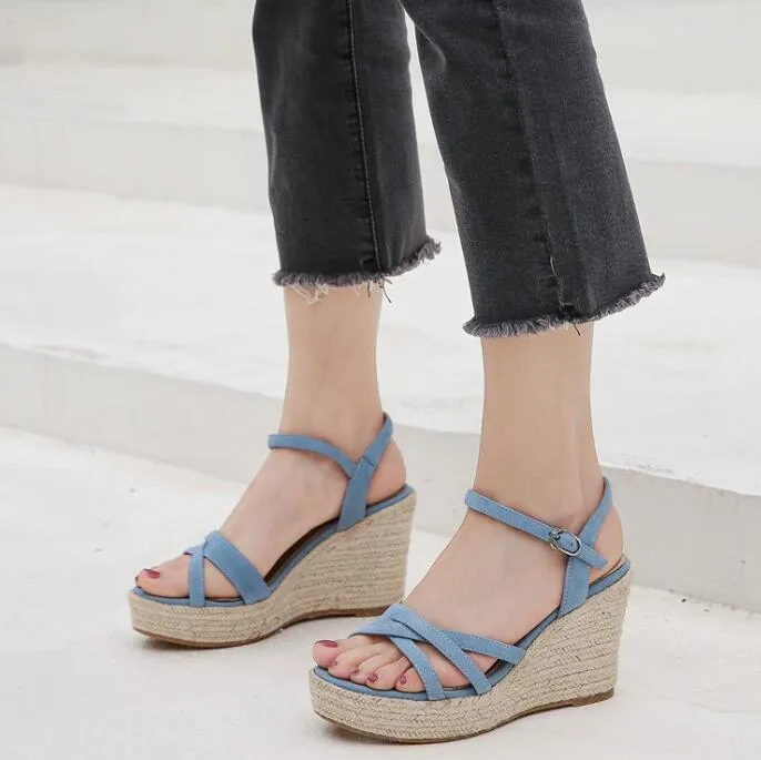 Women's Small Size Strap Wedge Heel Sandals MS208
