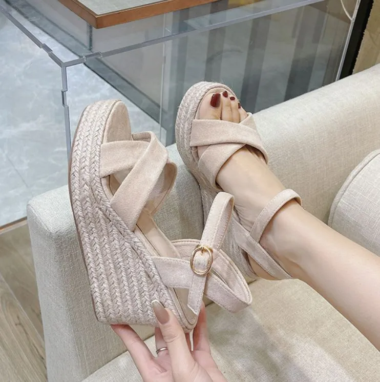 Women's Small Size Wedge Heel Ankle Strap Sandals SS22