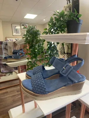 Xti Blue Wedge Sandals