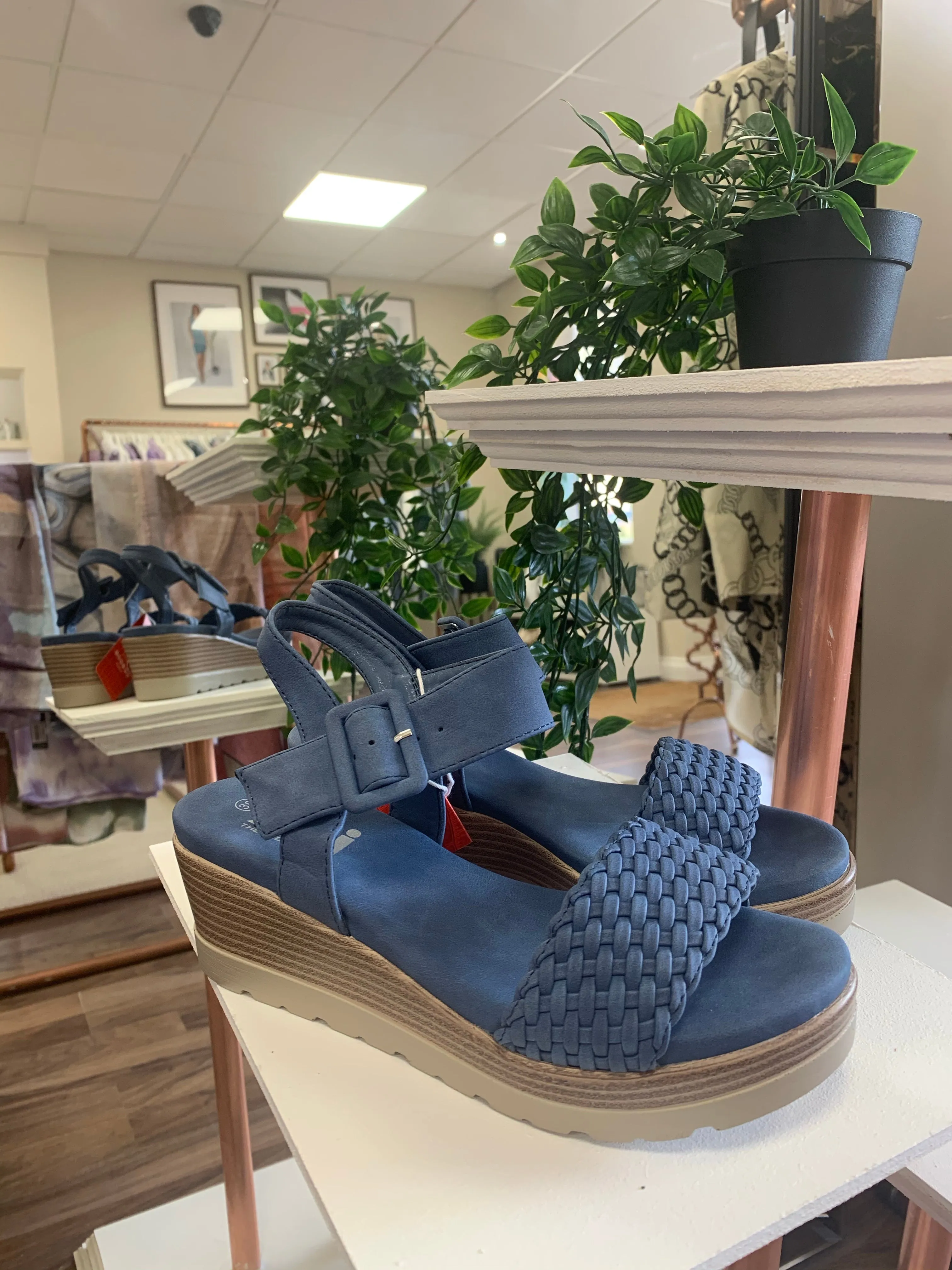 Xti Blue Wedge Sandals
