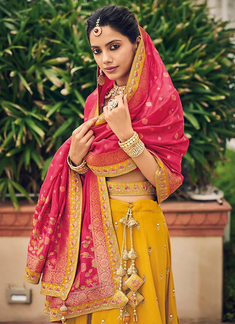 Yellow Multi Embroidery Festive Lehenga Choli