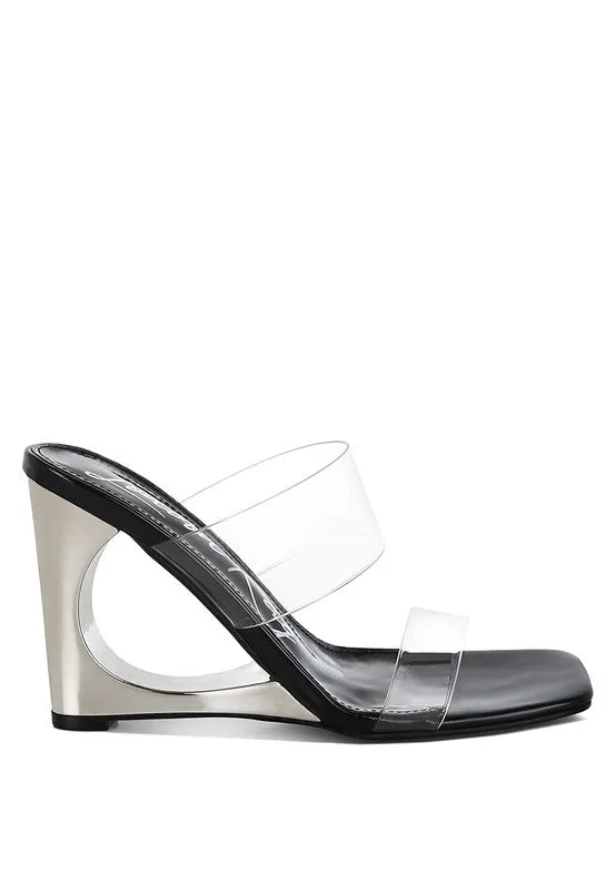 Zelene Fantasy 3.5" Wedge Heel Clear Sandals