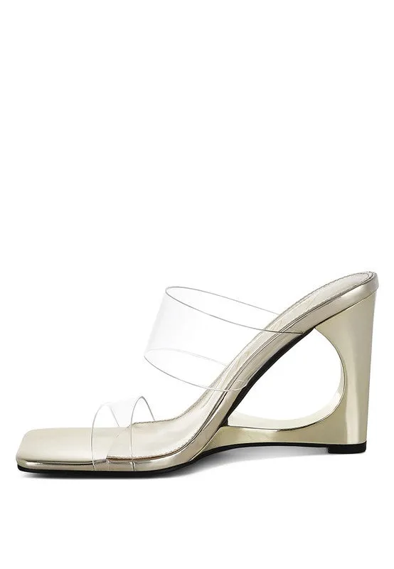Zelene Fantasy 3.5" Wedge Heel Clear Sandals