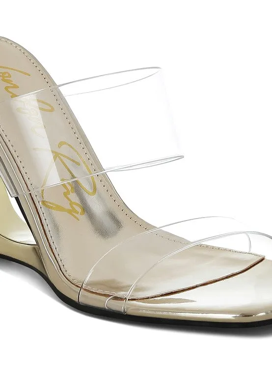 Zelene Fantasy 3.5" Wedge Heel Clear Sandals