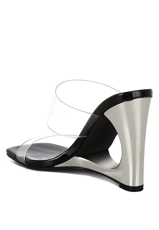 Zelene Fantasy 3.5" Wedge Heel Clear Sandals