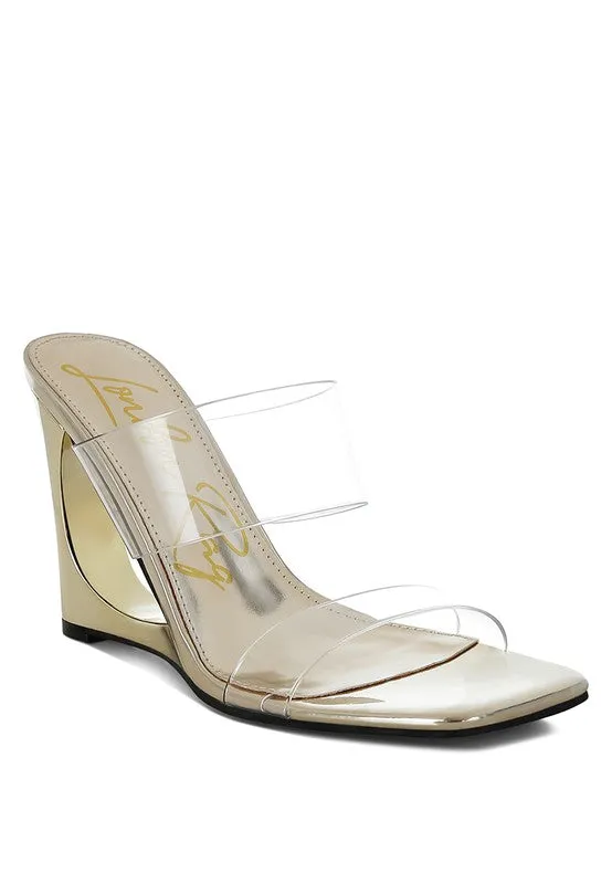 Zelene Fantasy 3.5" Wedge Heel Clear Sandals