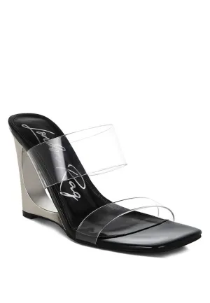 Zelene Fantasy 3.5" Wedge Heel Clear Sandals