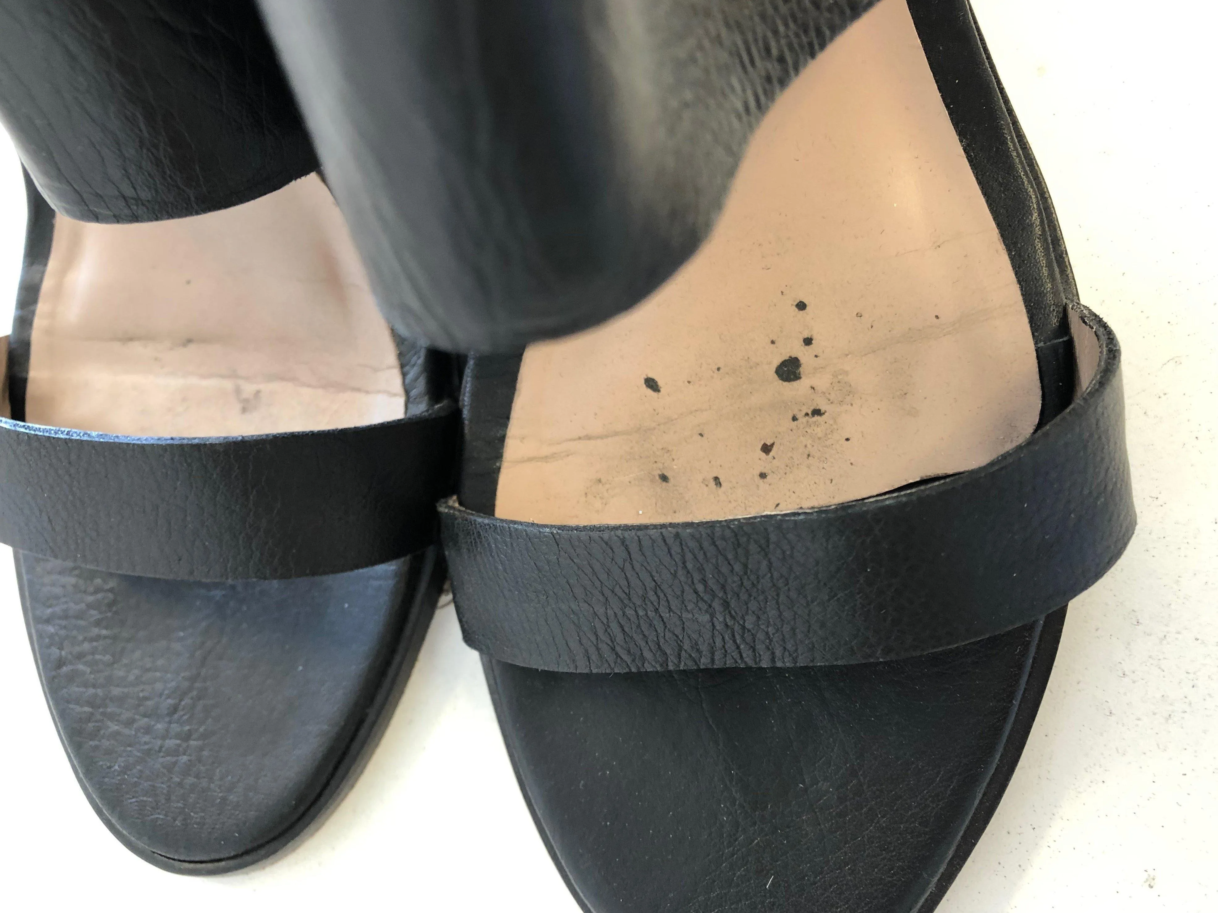 Zimmermann Sandals Hybrid Black Leather Size 39 Ankle Cuff Open Toe Heel