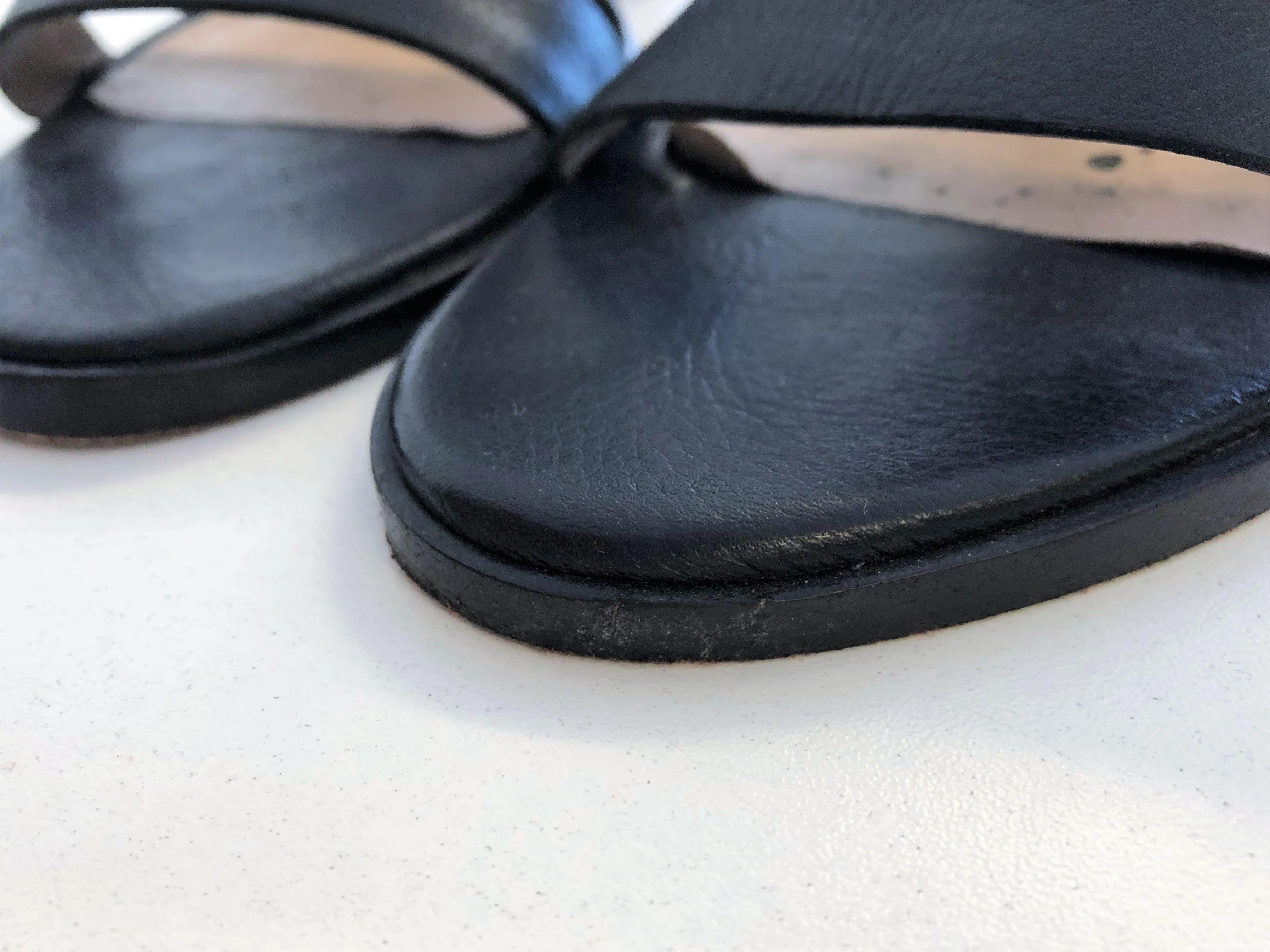 Zimmermann Sandals Hybrid Black Leather Size 39 Ankle Cuff Open Toe Heel