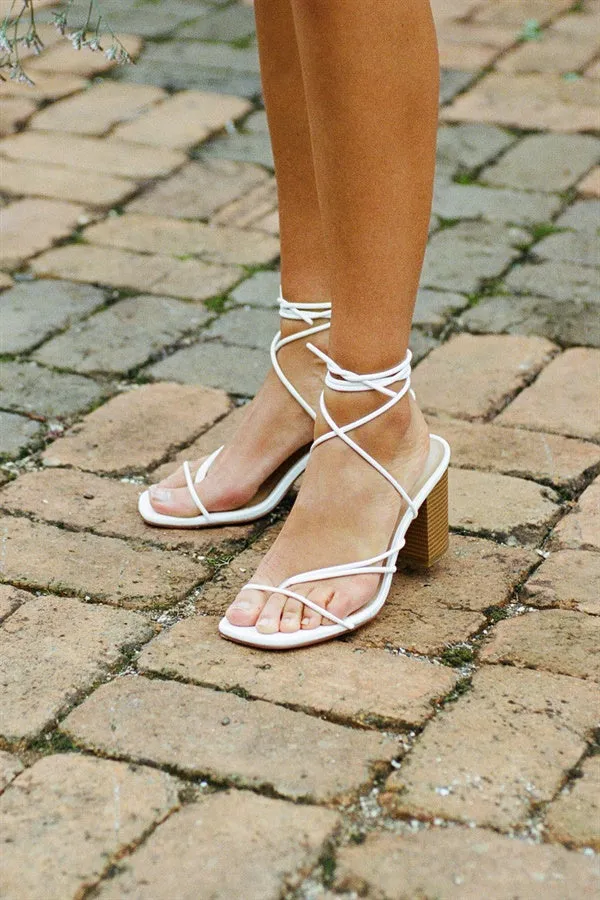 Zita Strappy Heels - White